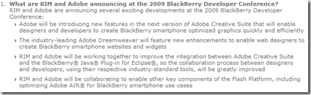 announcing thumb RIM announced Flash 10 Adobe Open Screen support on BlackBerry